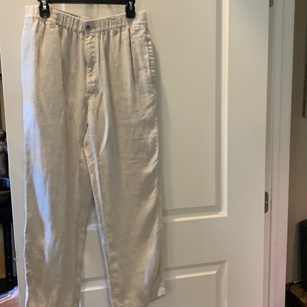 I’ll men linden slacks CARIBBEAN 34W/30L cream color like new
